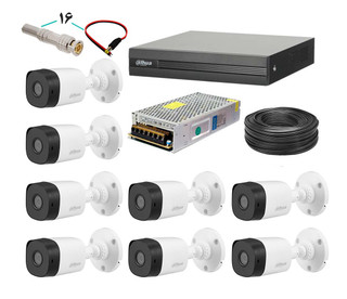 پکیج 8 دوربین مداربسته کامل داهوا مدل 2MP B1A21 B08